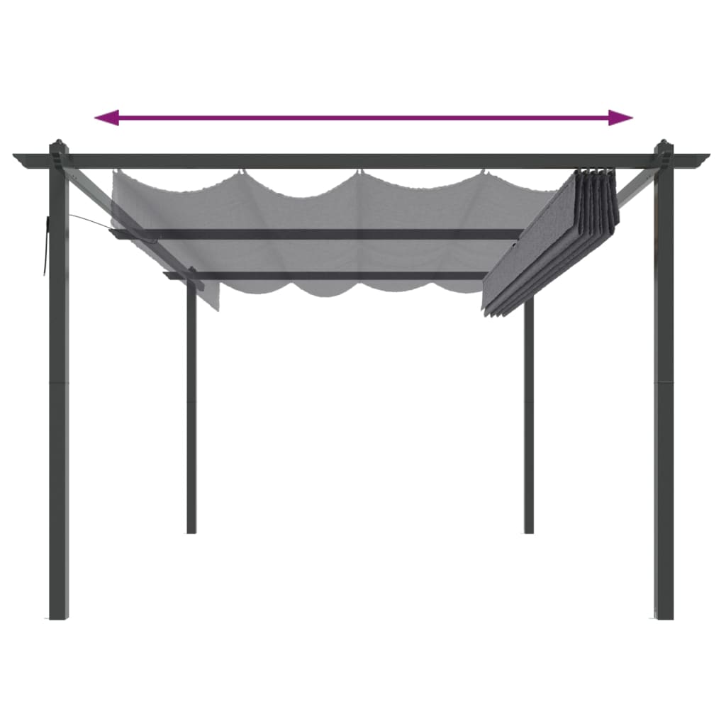 Pavillon mit Ausziehbarem Dach 3x3 m Creme