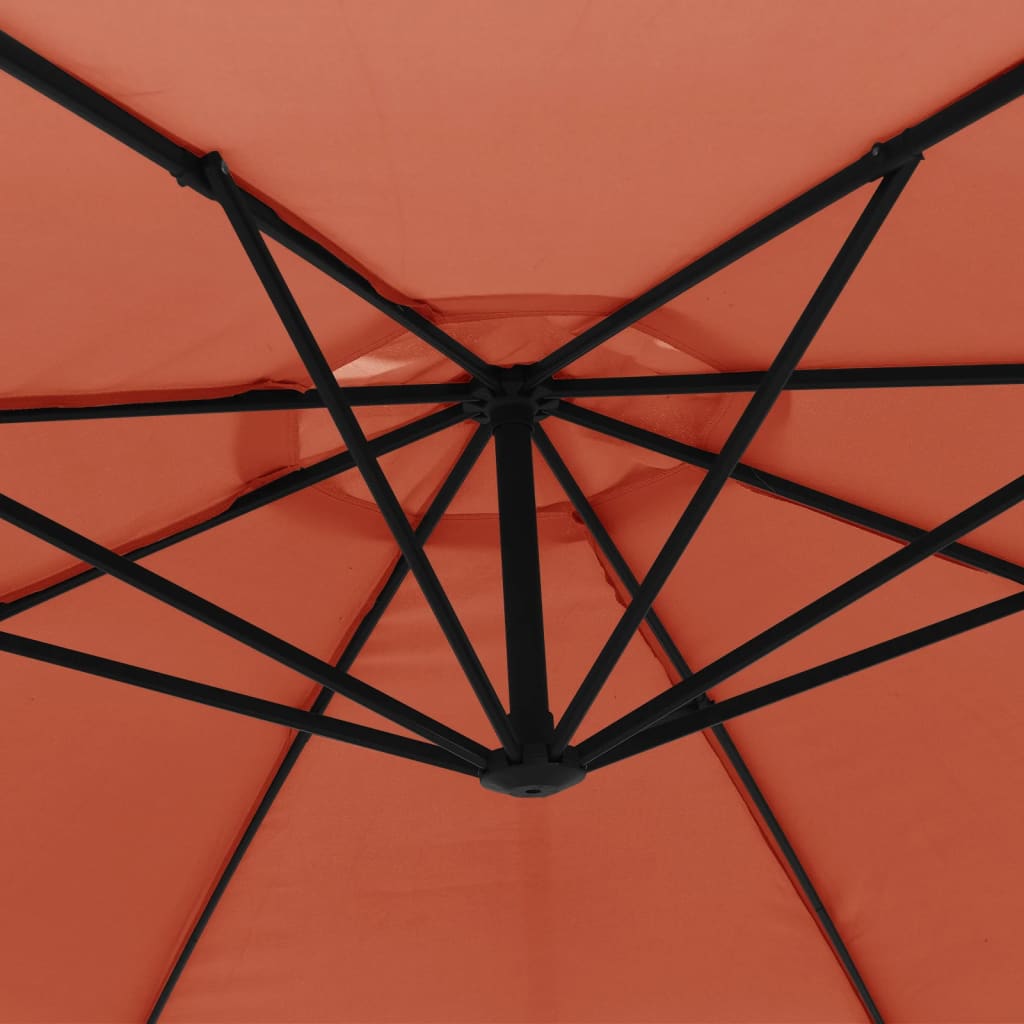 Ampelschirm mit Aluminium-Mast 350 cm Taupe
