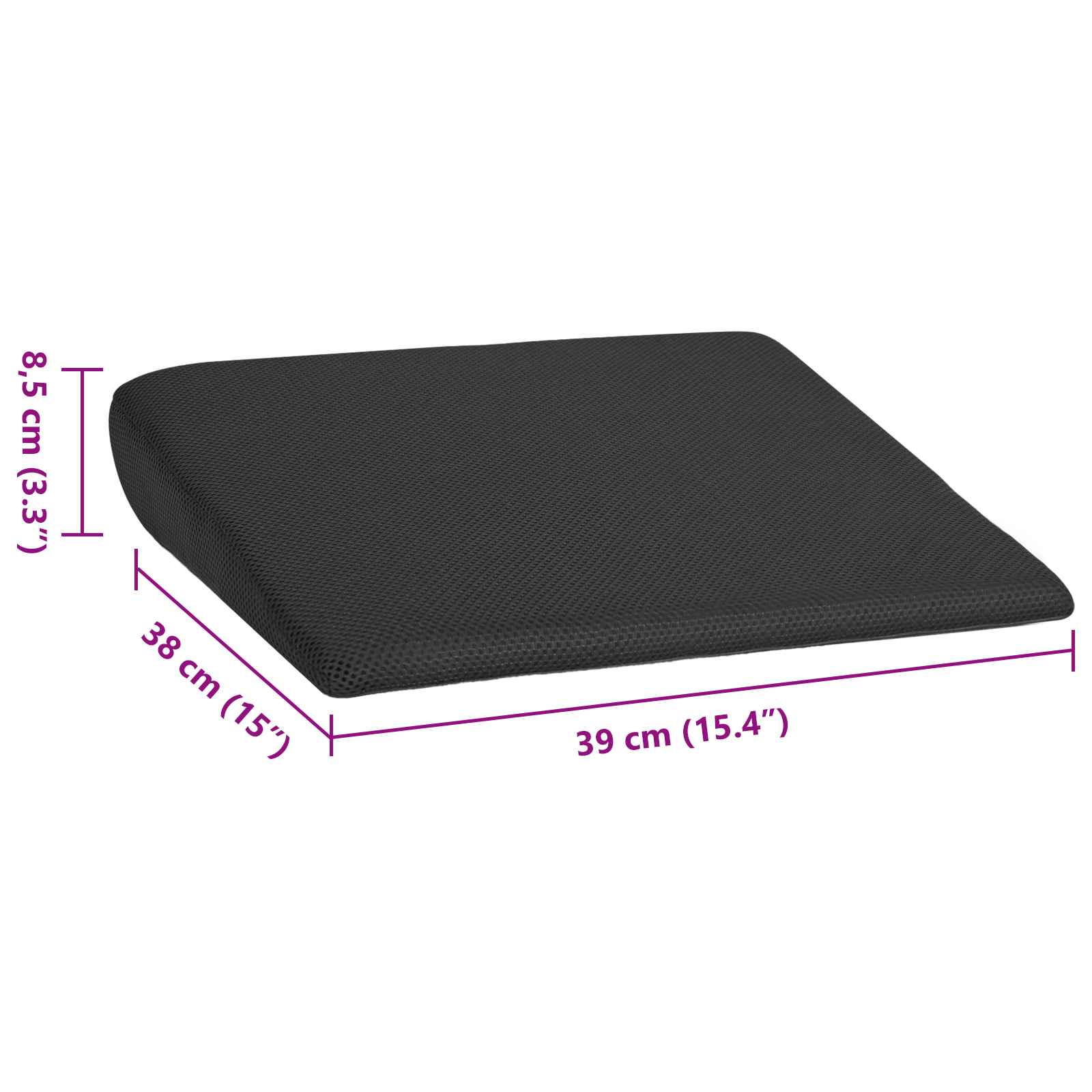 Sitzkissen Grau 39 x 38 x 8,5 cm PU-Schaum