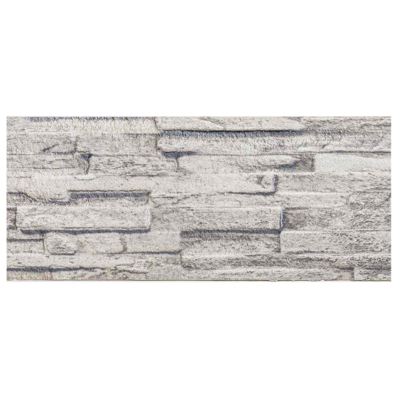 Wandpaneele 10 pcs Hellgrau 100 x 25 cm EPS-Schaum
