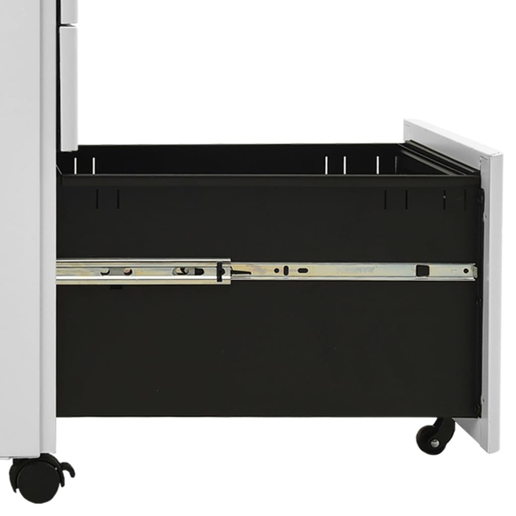 Aktenschrank mit Rollen Weiß 30x45x59 cm Stahl