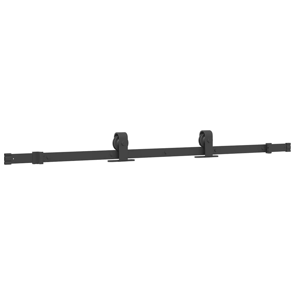 Schiebetür mit Beschlag Schwarz 76x205 cm Hartglas