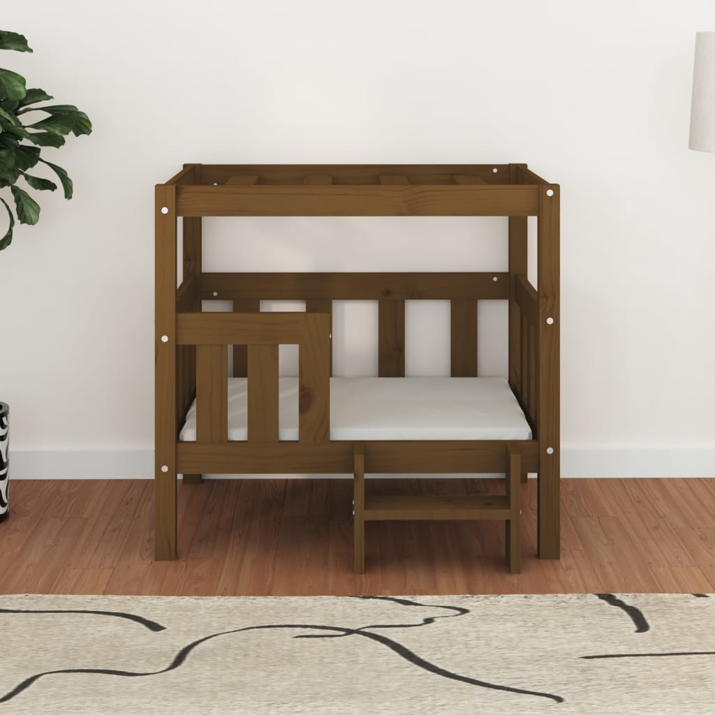 Hundebett Weiß 55,5x53,5x60 cm Massivholz Kiefer