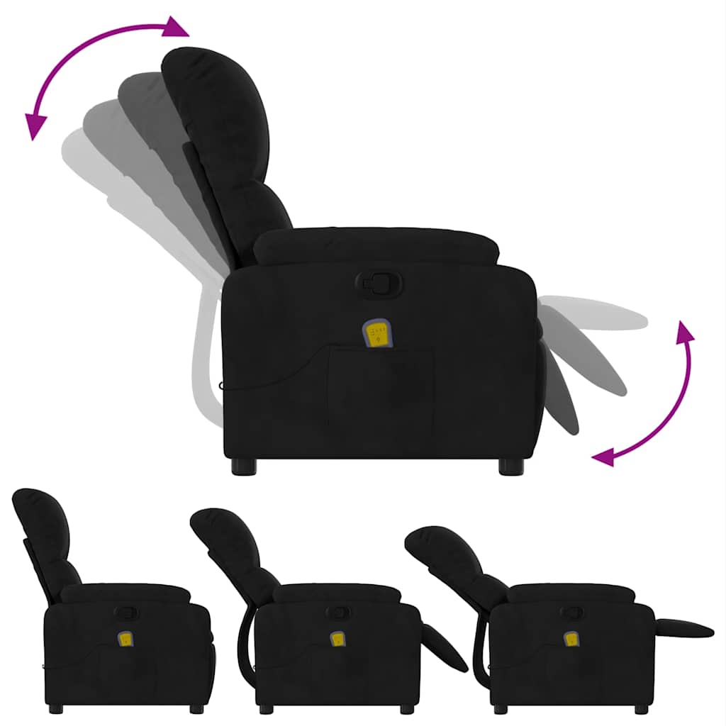 Massagesessel mit Liegefunktion, braun, Mikrofaserstoff