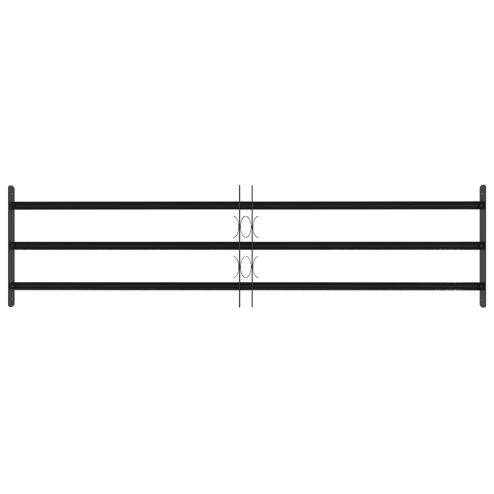 Fenstergitter 76 x 30 cm Pulverbeschichteter Stahl Schwarz