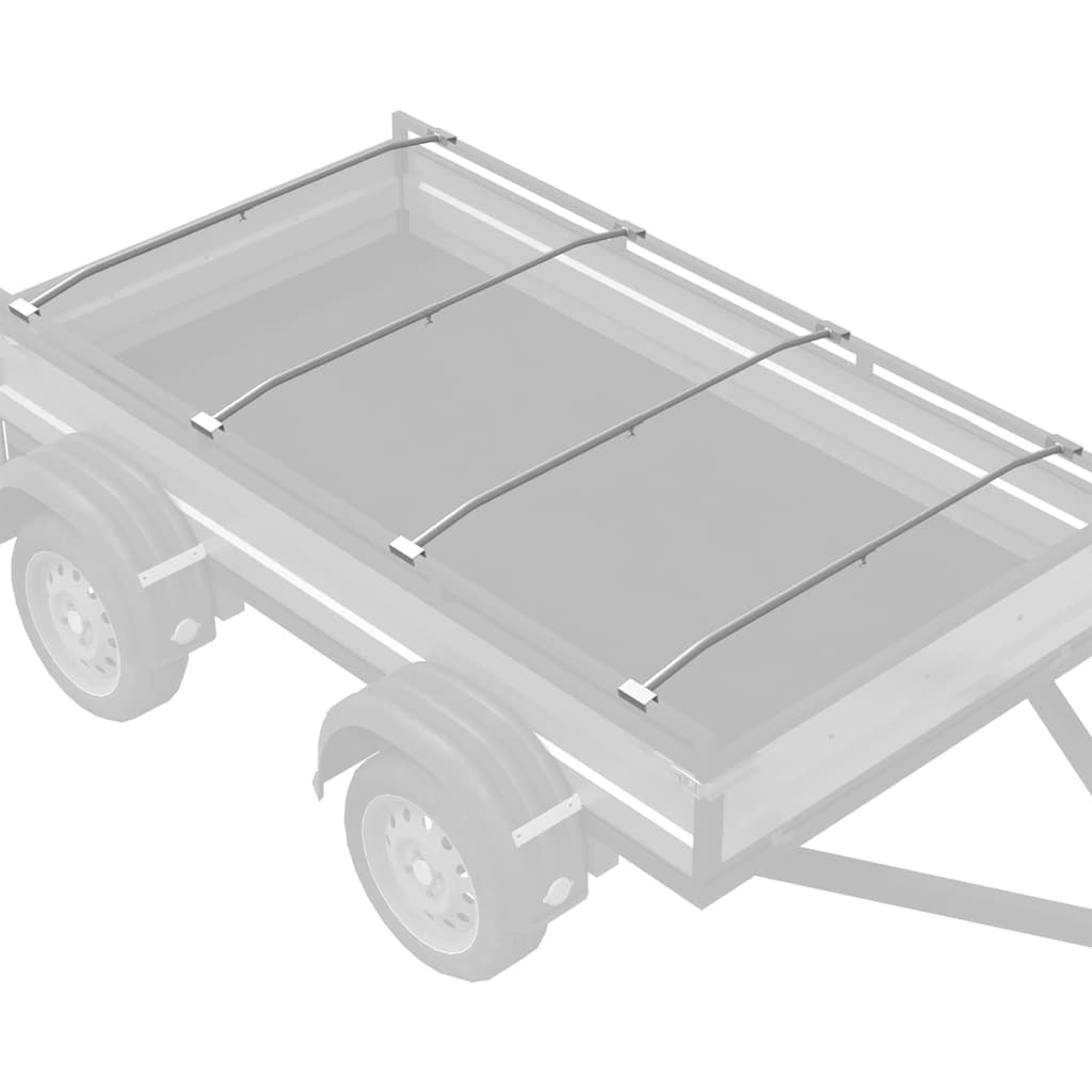 Planehalterung für Anhänger 2 Stk. Silber 102-155 cm Aluminium