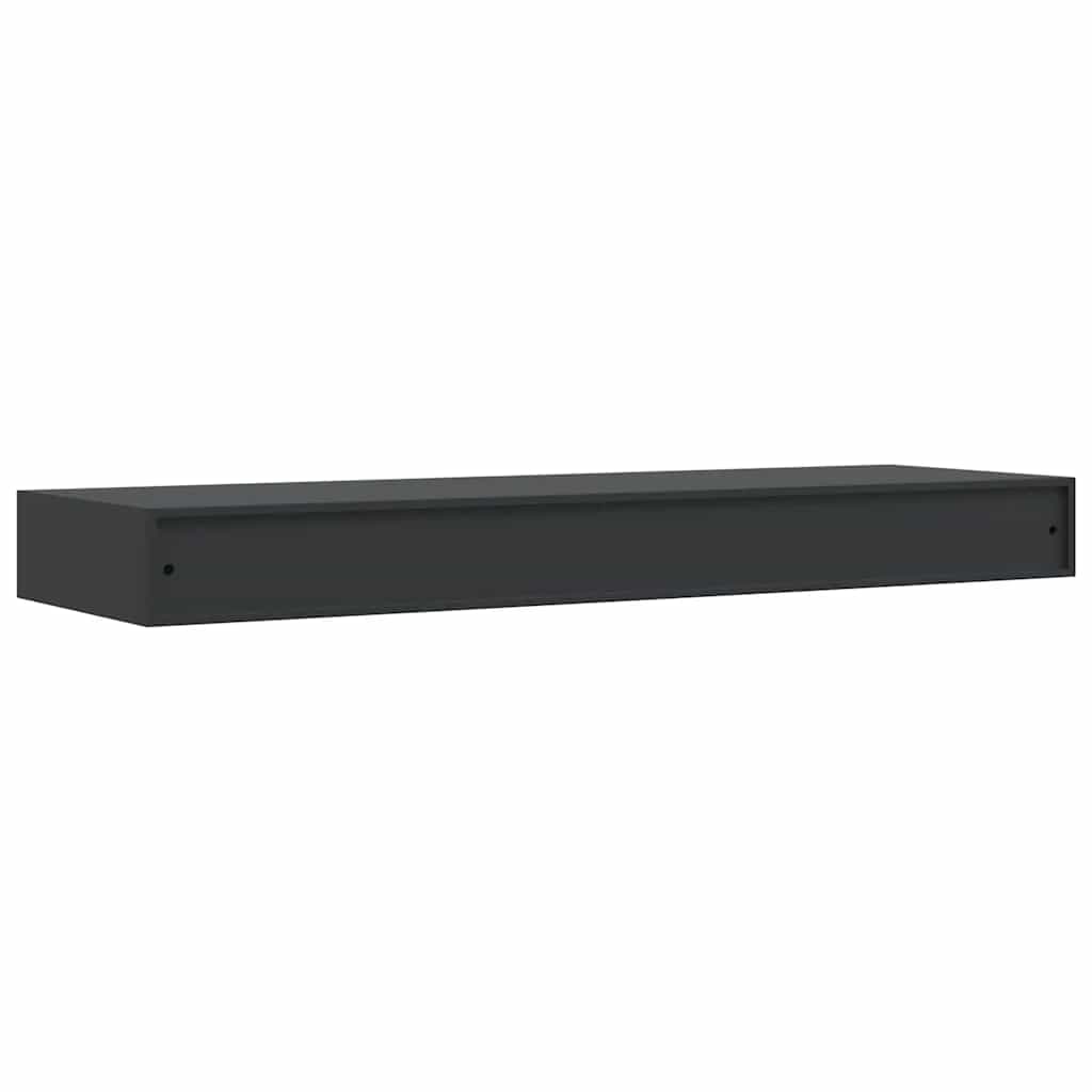 Schweberegal mit Schublade Schwarz 48x25x8 cm