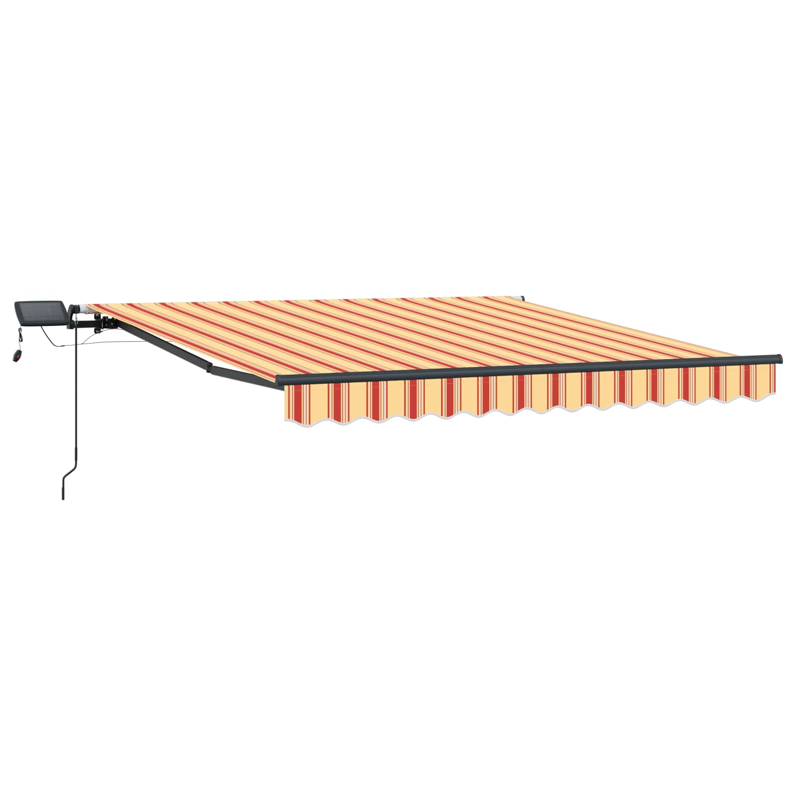 Markise Manuell Einziehbar mit LED 300x250 cm Blau und Weiß