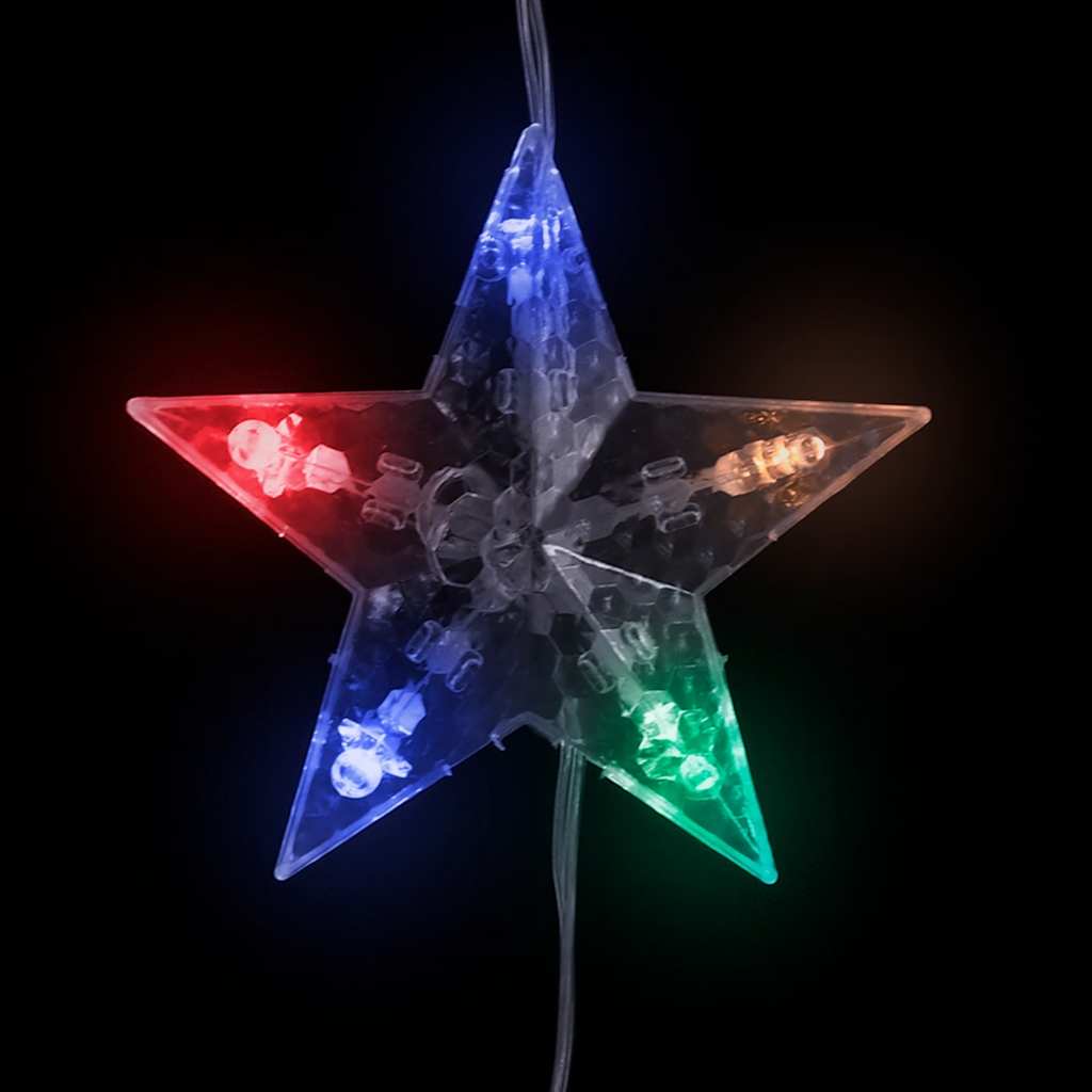 LED Sternenvorhang Lichterkette 200 LED Kaltweiß 8 Funktionen