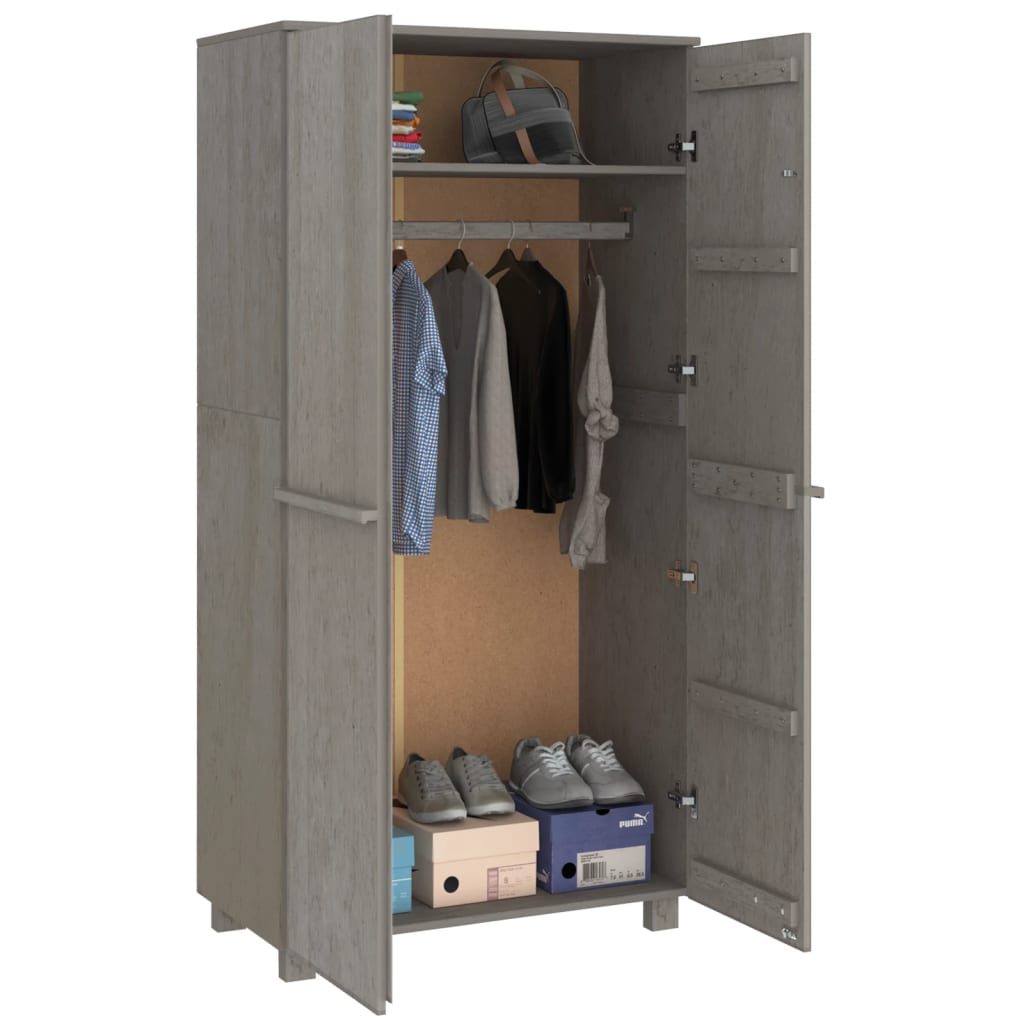 Kleiderschrank HAMAR Honigbraun 89x50x180 cm Massivholz Kiefer
