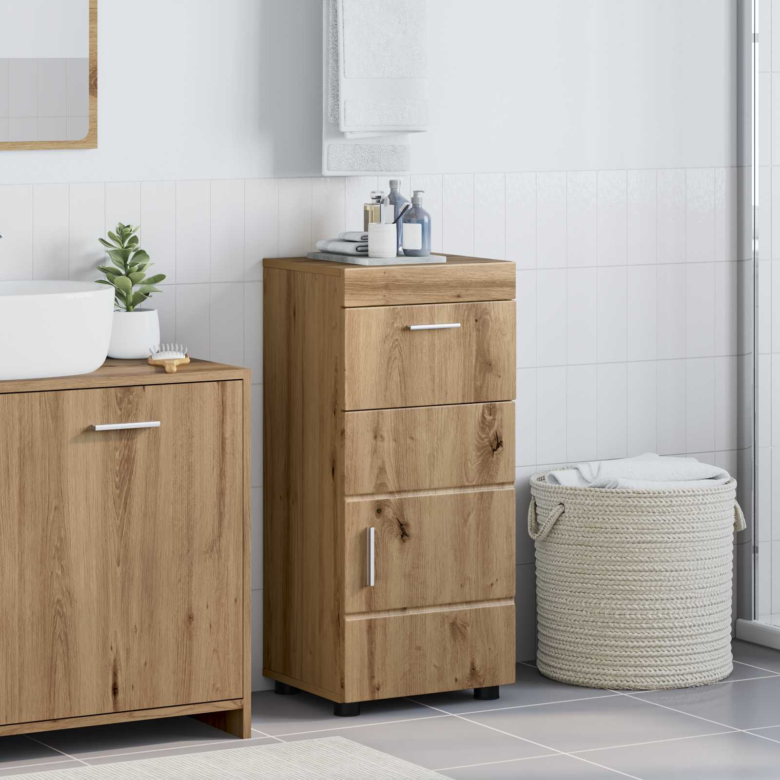 Badezimmermöbel-Set TULUM 2 pcs Weiß 60 x 34 x 63 cm