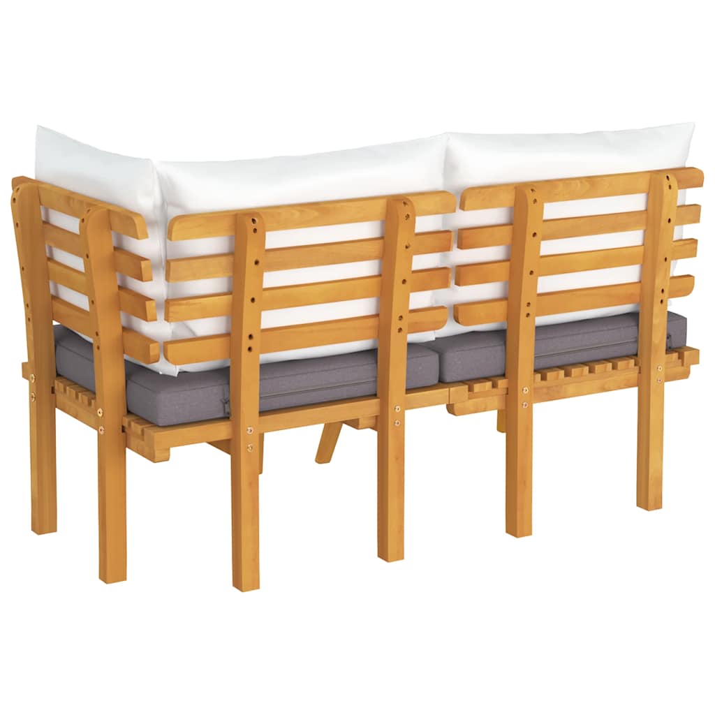 2-Sitzer-Gartensofa mit Kissen Massivholz Akazie