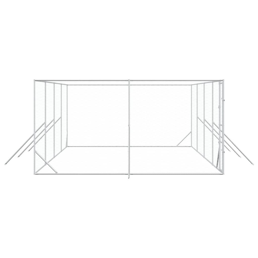 Outdoor-Hundezwinger Silbern 2x2x2 m Verzinkter Stahl