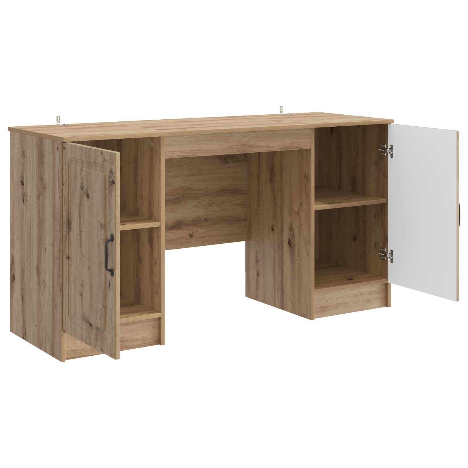 Schreibtisch mit Regal Schwarz 142,5 x 50 x 75 cm Holzwerkstoff