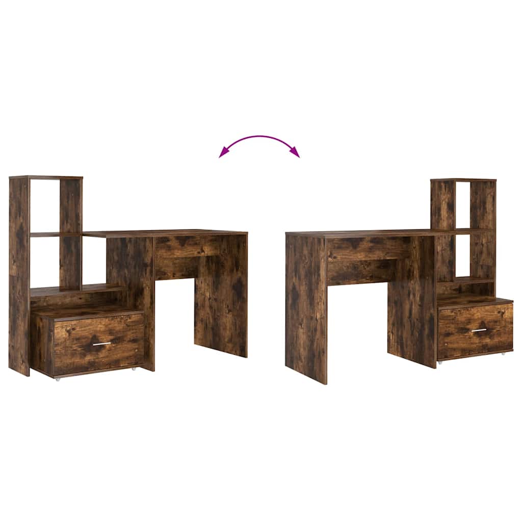 Schreibtisch mit Regal Weiß 131,5 x 50 x 106,5 cm Holzwerkstoff