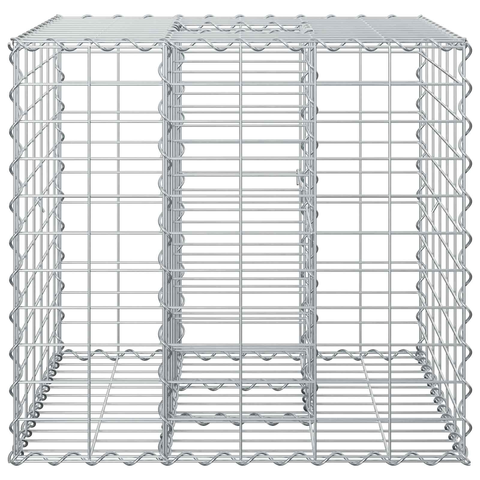 Gabionen Hochbeet 2 pcs Silber 260 x 60 x 55 cm