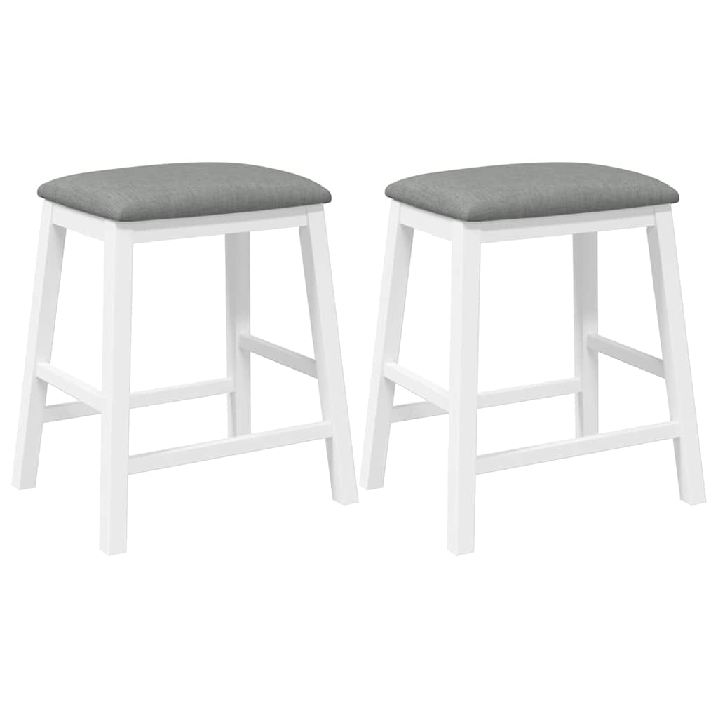 Barstühle mit Kissen 2 Stk. Braun Massivholz Gummibaum