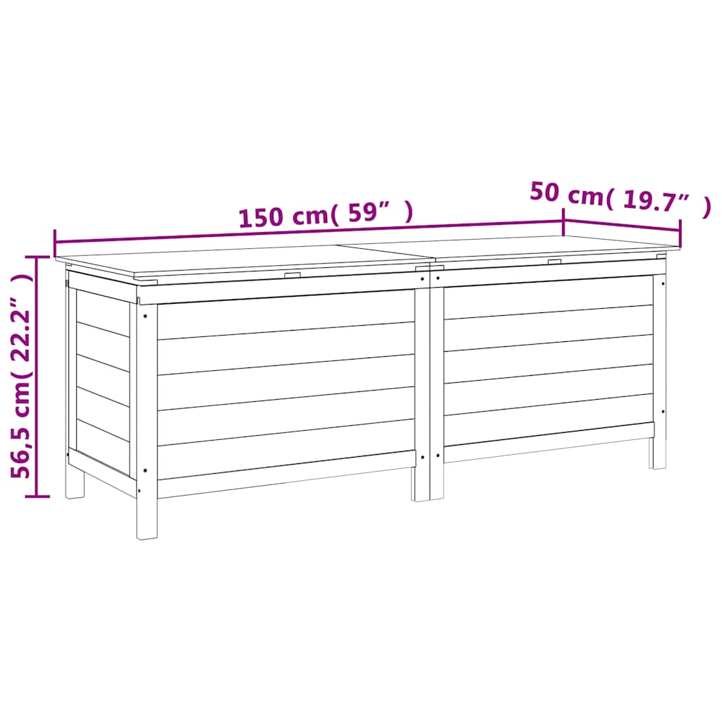Gartentruhe 50x49x56,5 cm Massivholz Tanne