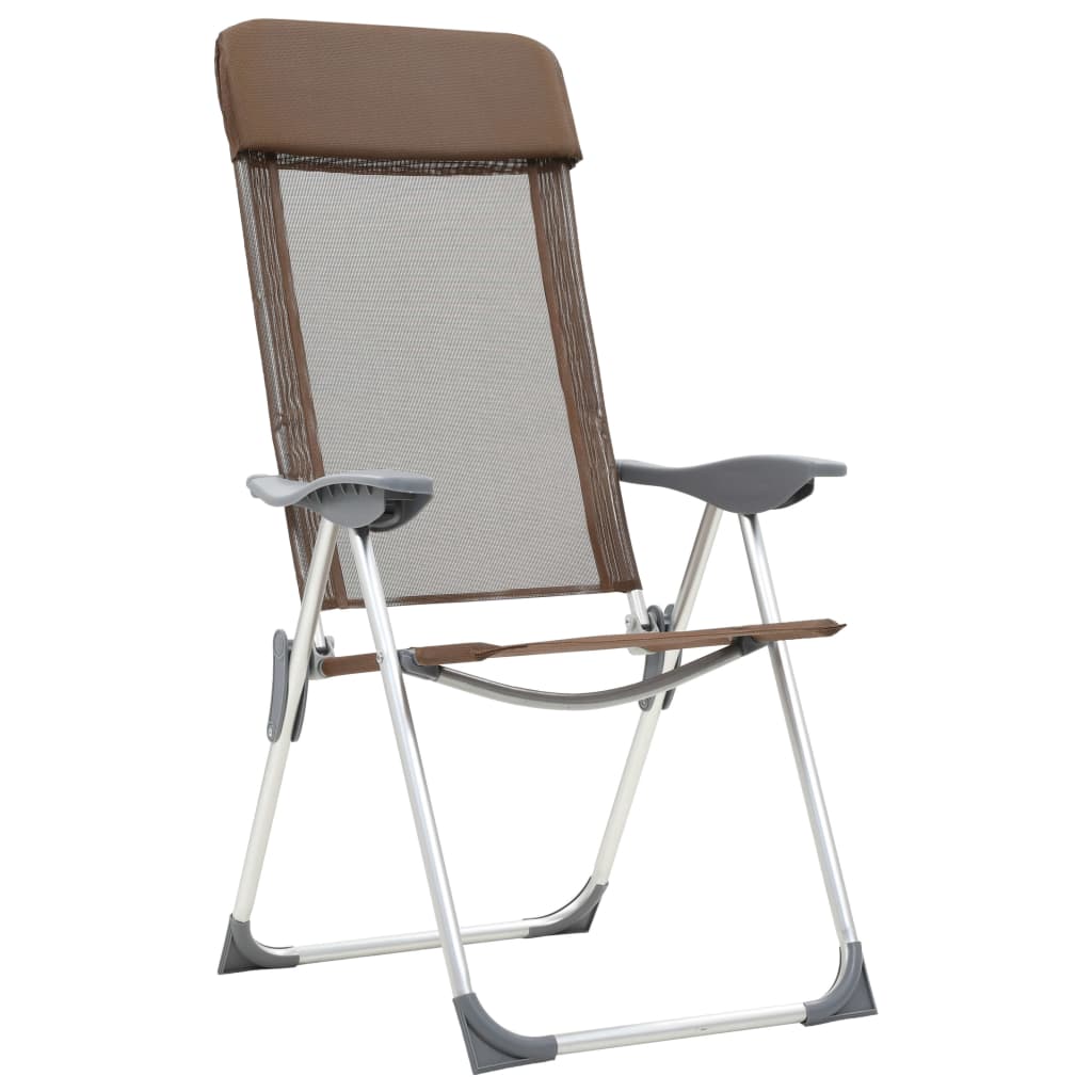 Klappbare Campingstühle 2 Stk. Grau Aluminium