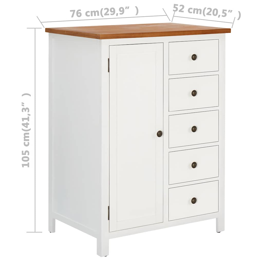 Kleiderschrank 76 x 52 x 105 cm Eiche Massivholz