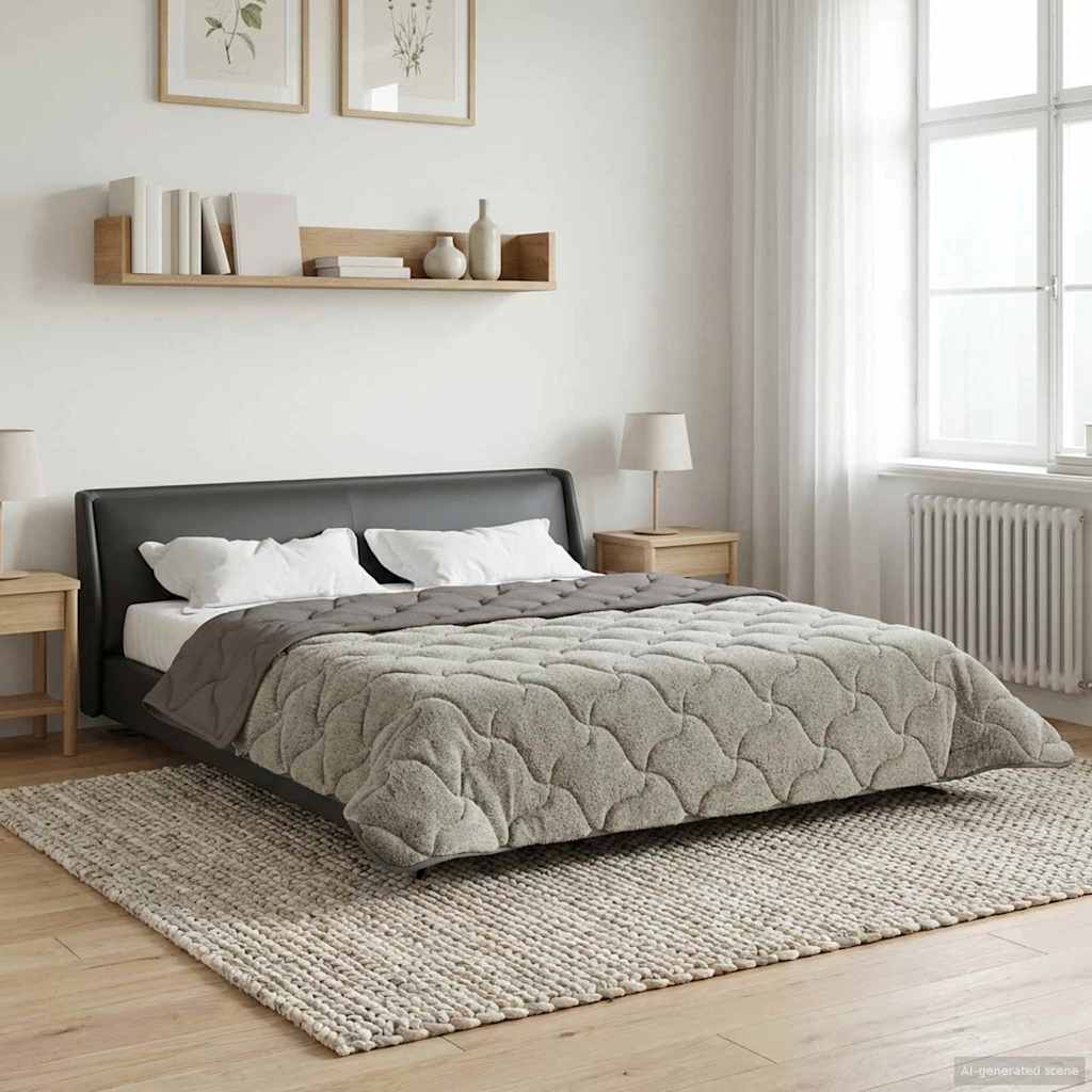 Ganzjahresbettdecke Gepolstert Anthrazit 135 x 200 cm