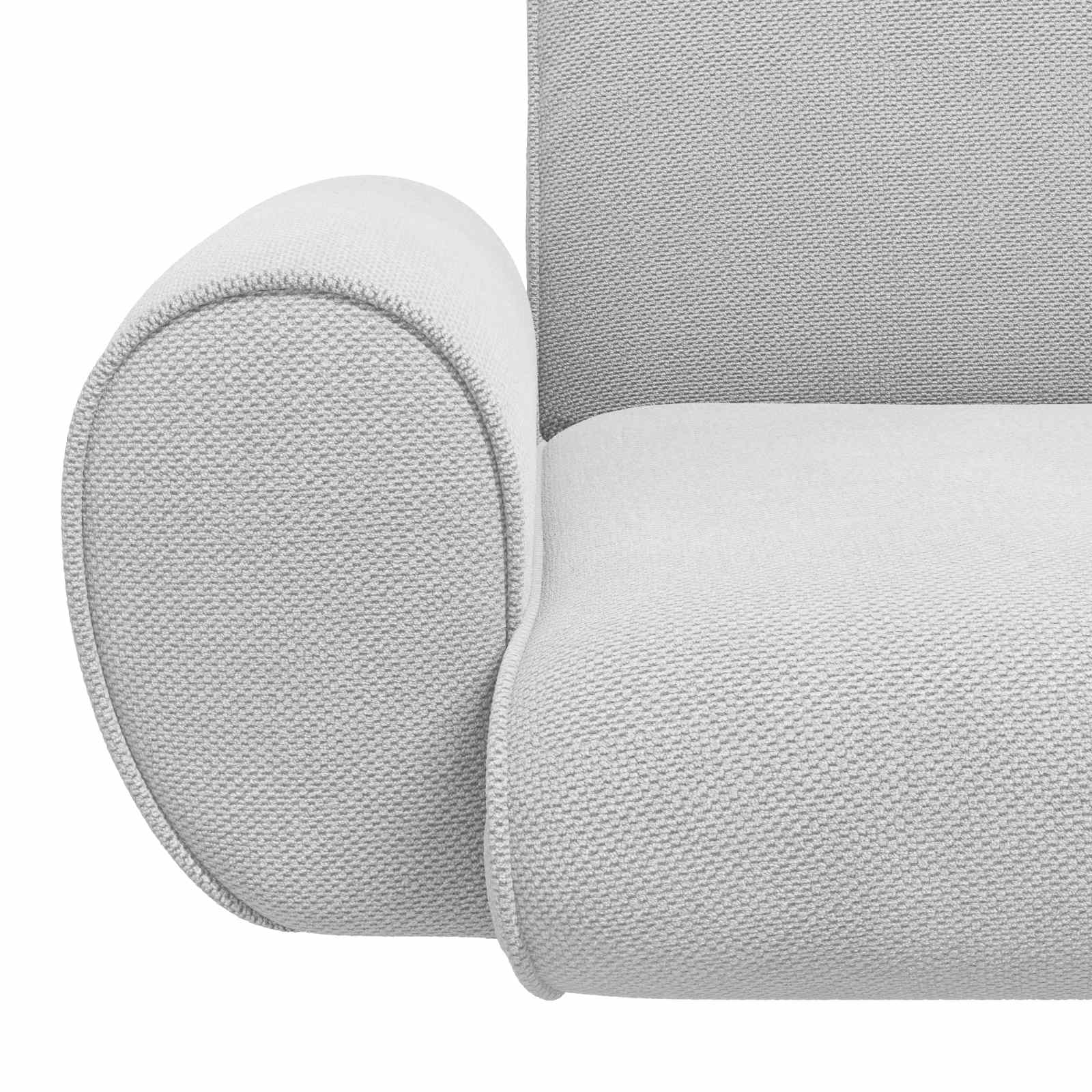 Verstellbarer Fußsessel Creme Grobvelours