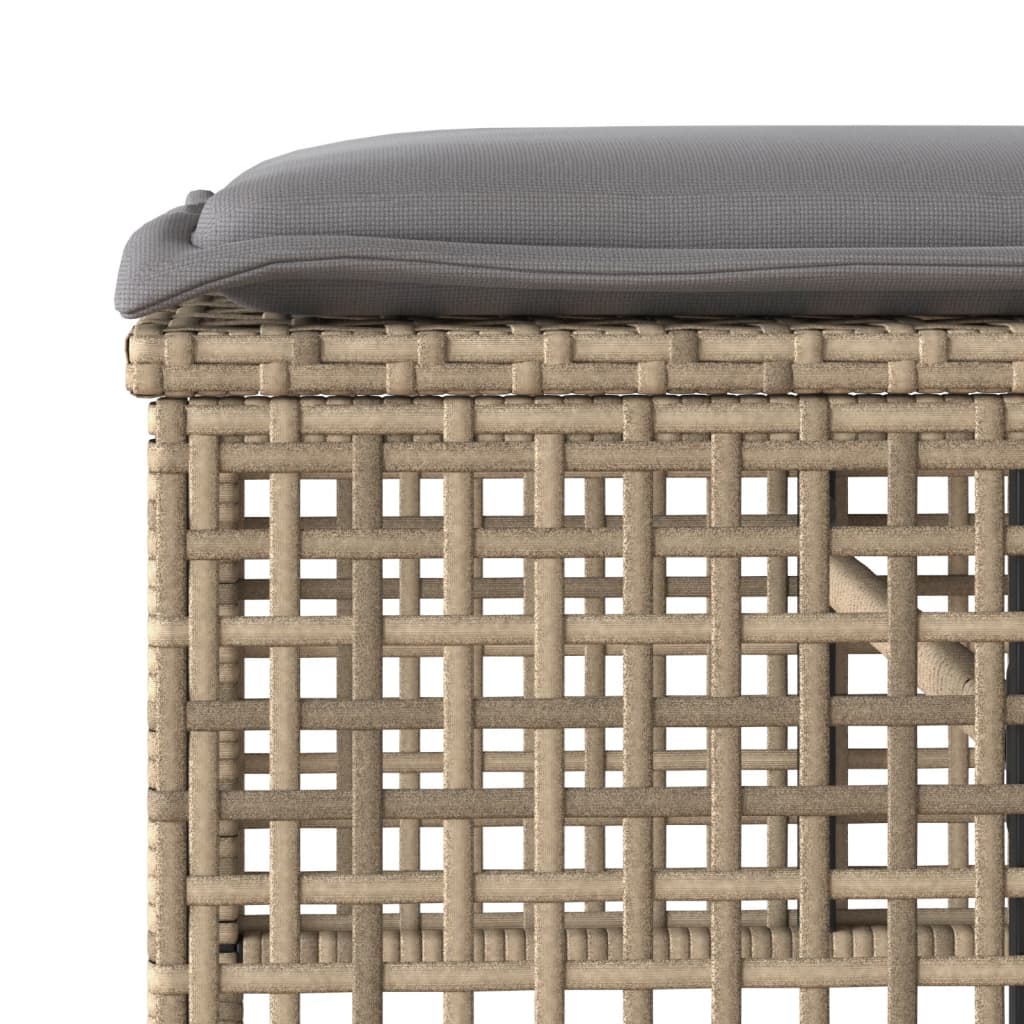 4-tlg. Garten-Sofagarnitur mit Kissen Schwarz Poly Rattan Glas