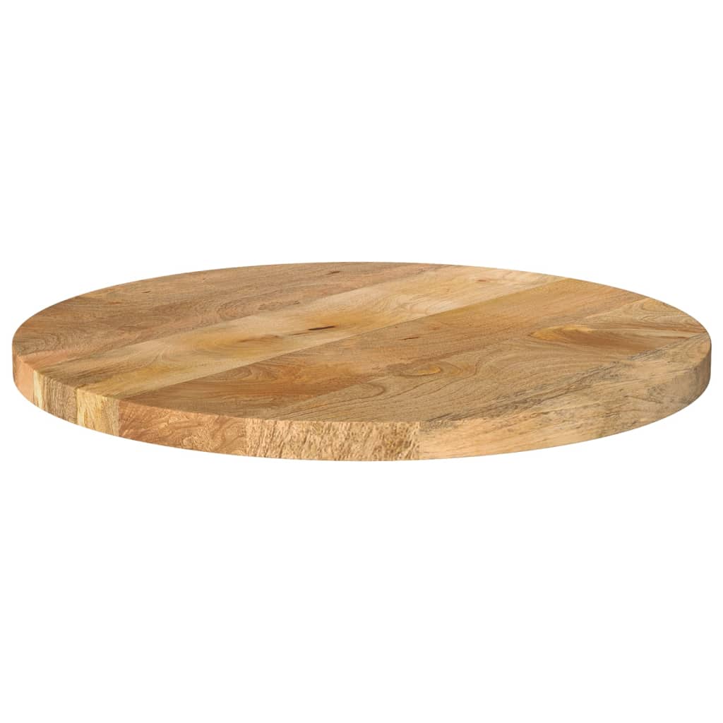 Tischplatte Ø 40x2,5 cm Rund Raues Massives Mangoholz