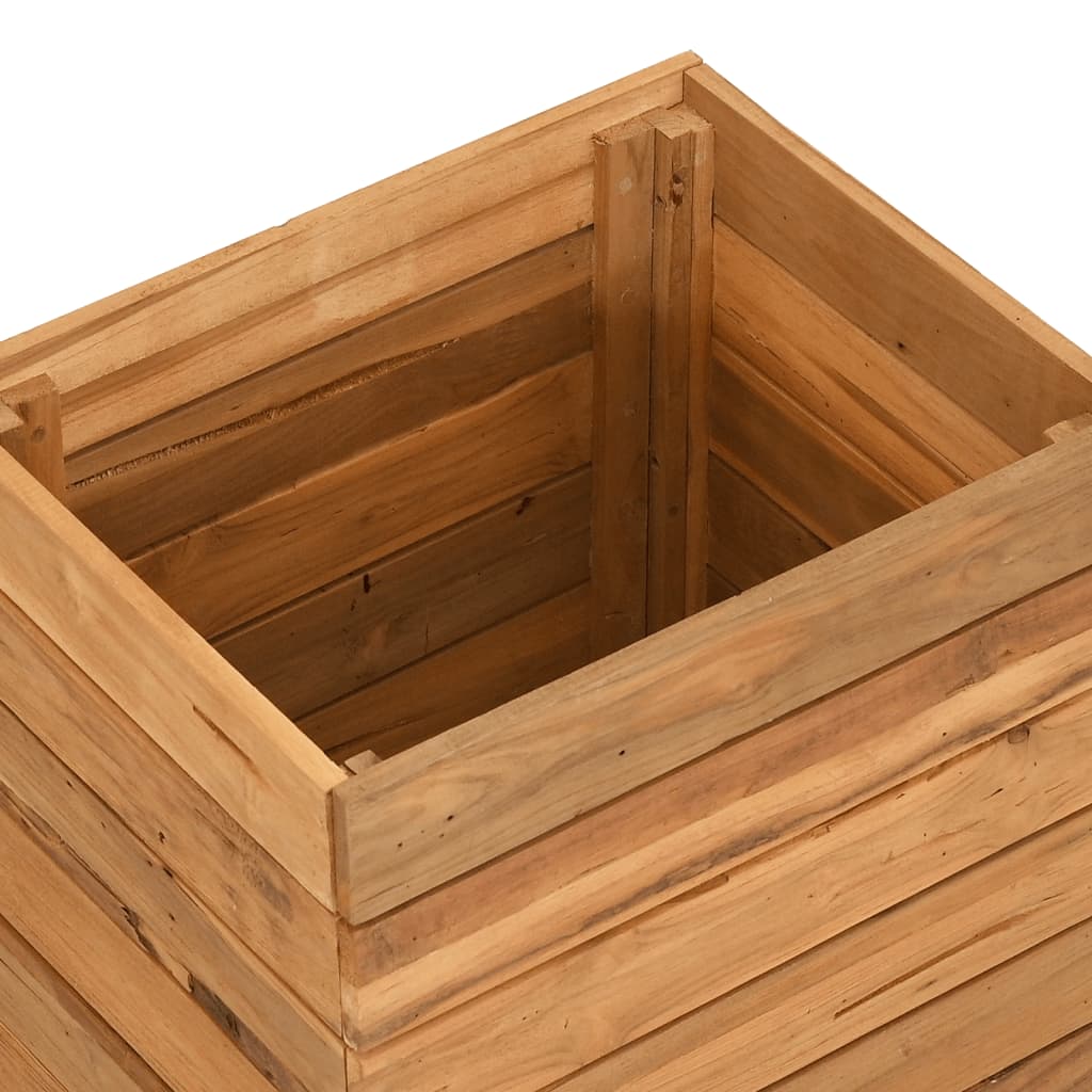 Hochbeet 100x40x72 cm Teak Altholz und Stahl