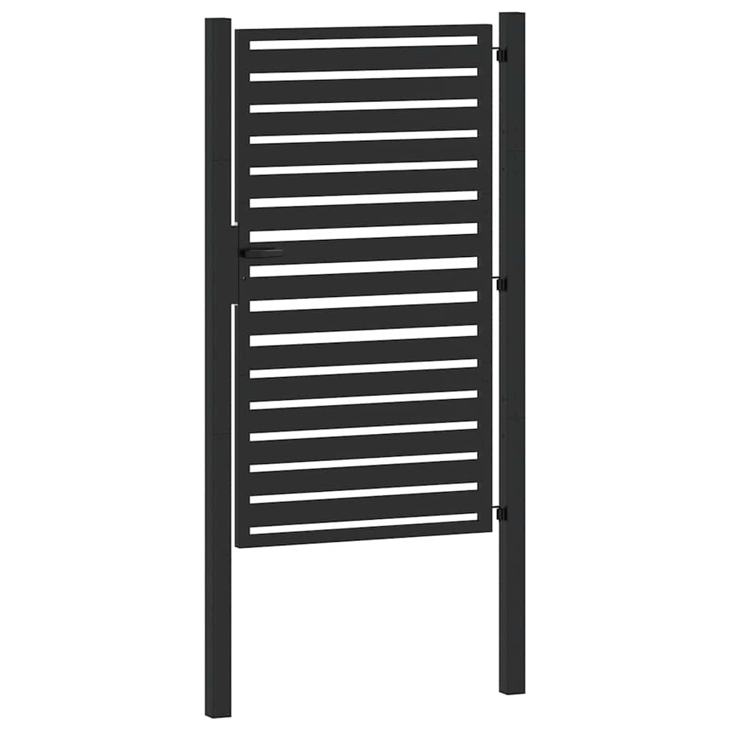 Gartentor Abschließbar Schwarz 100x100 cm Aluminium