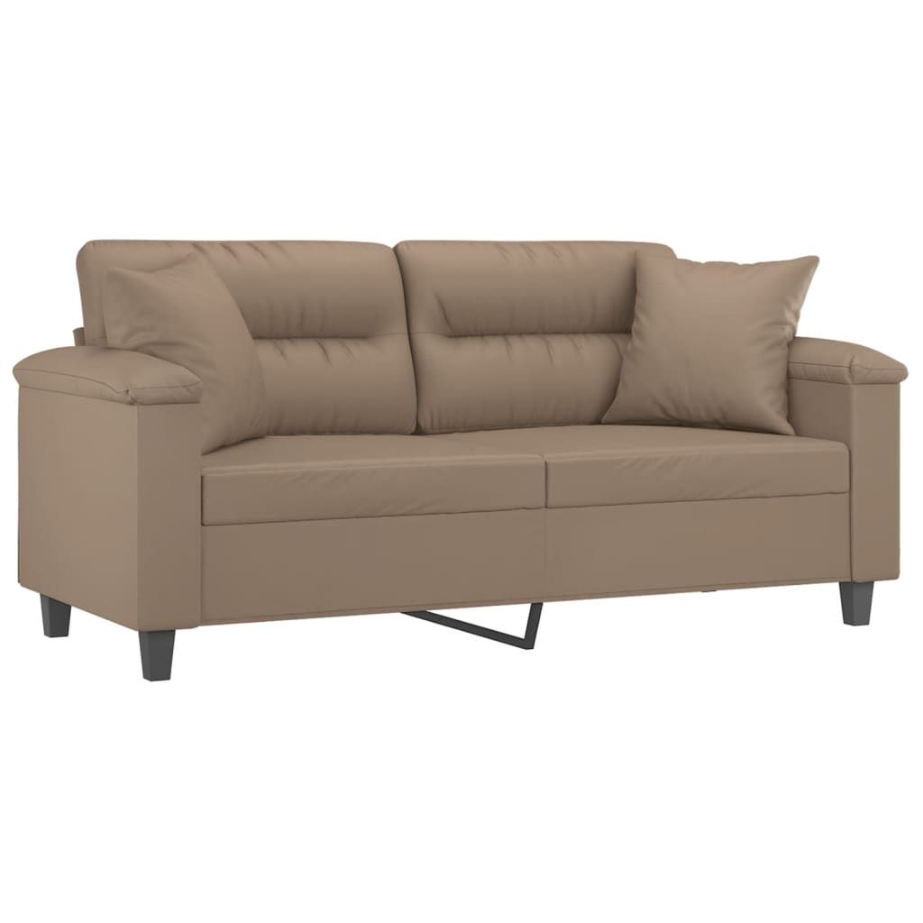 2-Sitzer-Sofa mit Zierkissen Weinrot 120 cm Kunstleder