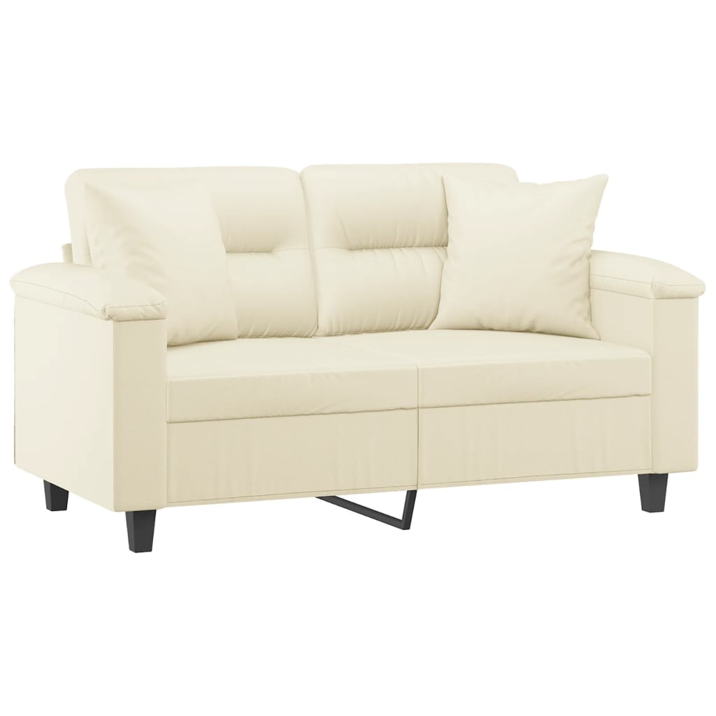 2-Sitzer-Sofa mit Zierkissen Weinrot 120 cm Kunstleder