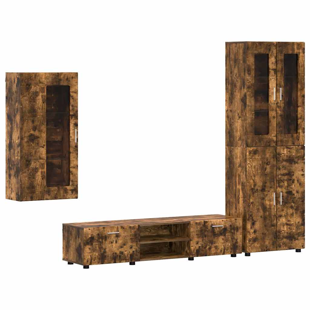 Highboard mit Regal FLORIN Weiß 60 x 35 x 182 cm Holzwerkstoff