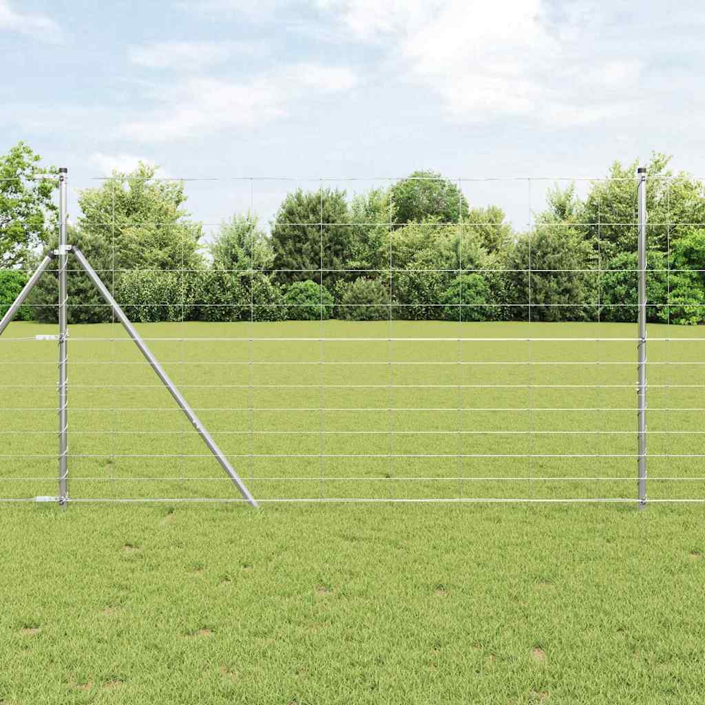 Ground Fix Geschweißter Drahtzaun 25 x 0,8 m Silber Netz