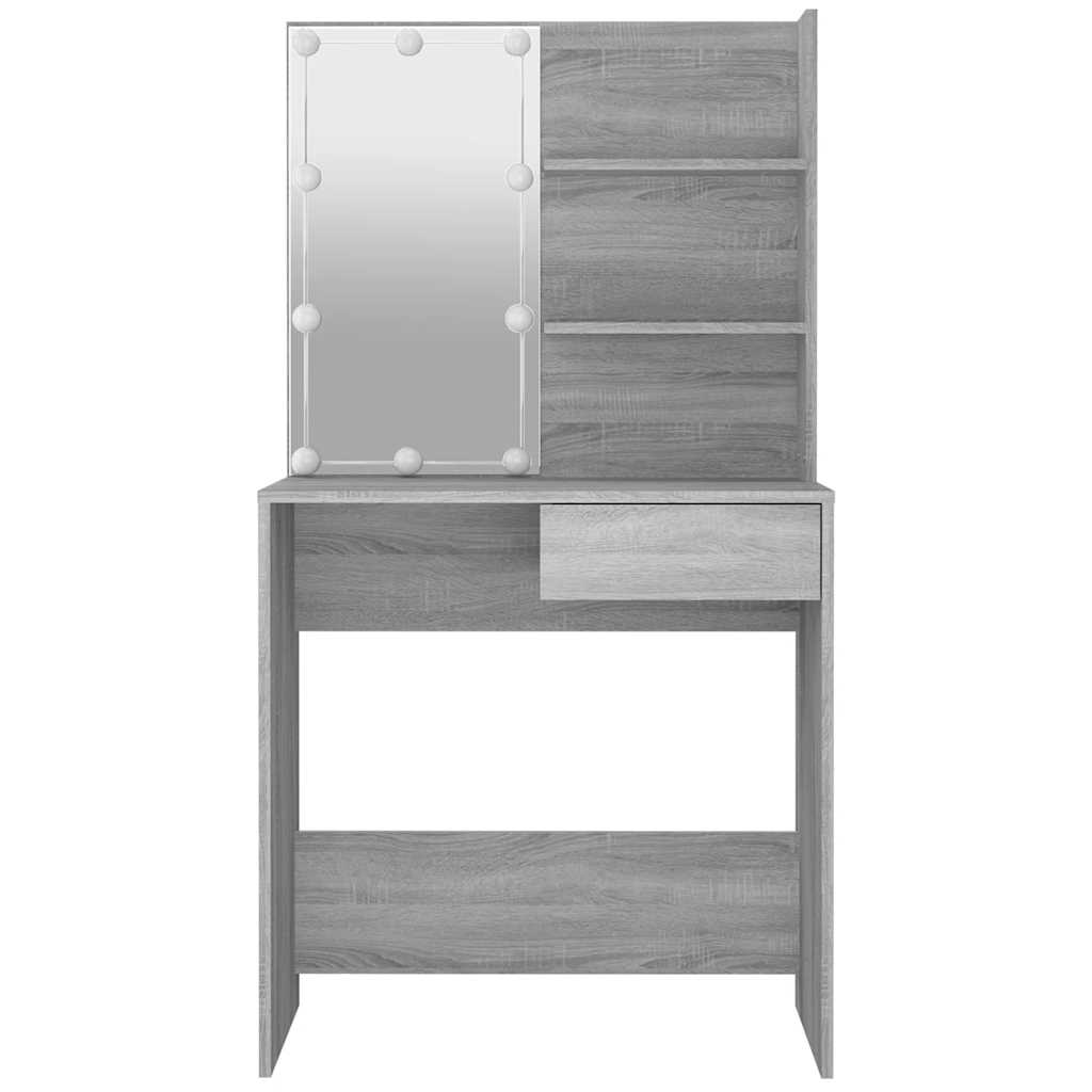 Schminktisch mit LED Weiß 74,5x40x141 cm