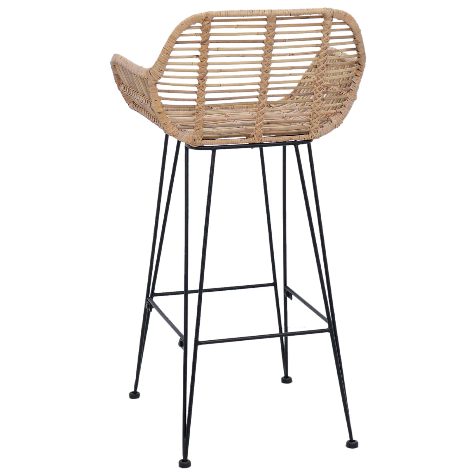 Barstuhl 2 pcs 55 x 52 x 92 cm Rattan und Eisen