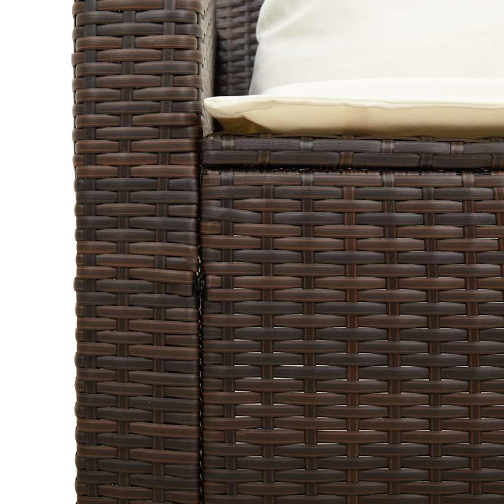 5-tlg. Garten-Sofagarnitur Kissen Stapelbar Schwarz Poly Rattan