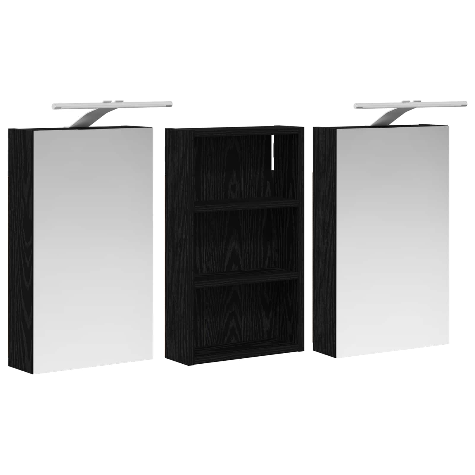 Badezimmerschrank-Set 3 pcs 80 x 10,5 x 50 cm Holzwerkstoff
