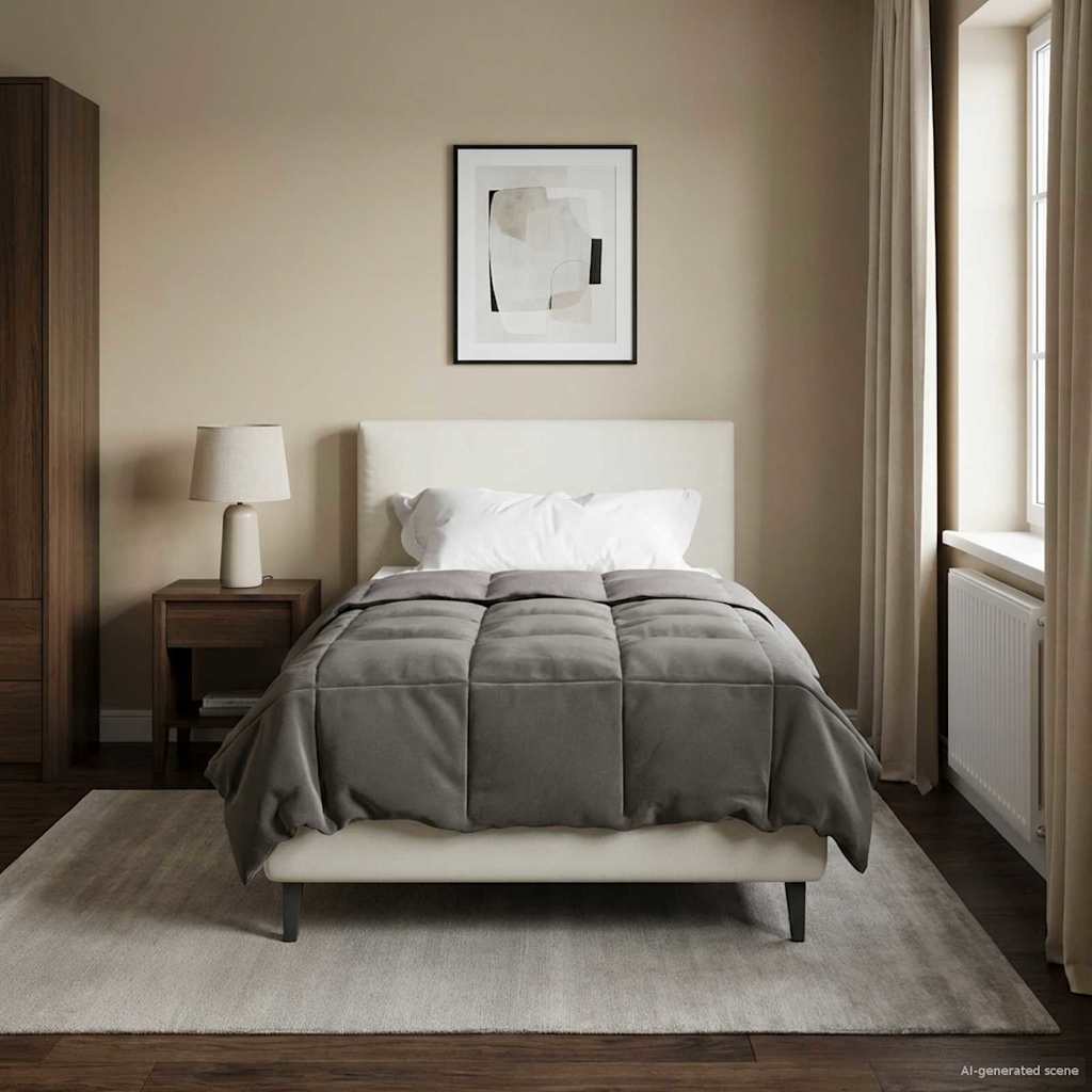 Sommerdecke Gesteppt Anthrazit 135 x 200 cm Mikrofaser
