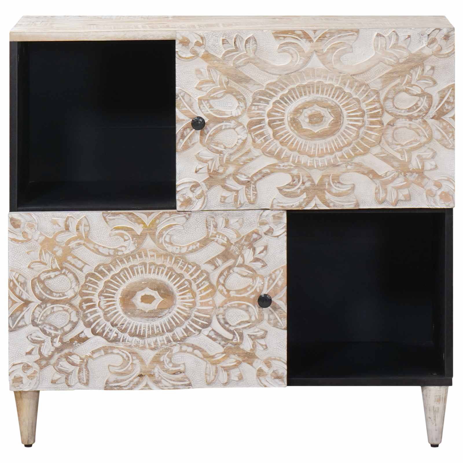 Sideboard mit Speicher Braun 80 x 33,5 x 75 cm Massivholz Mango
