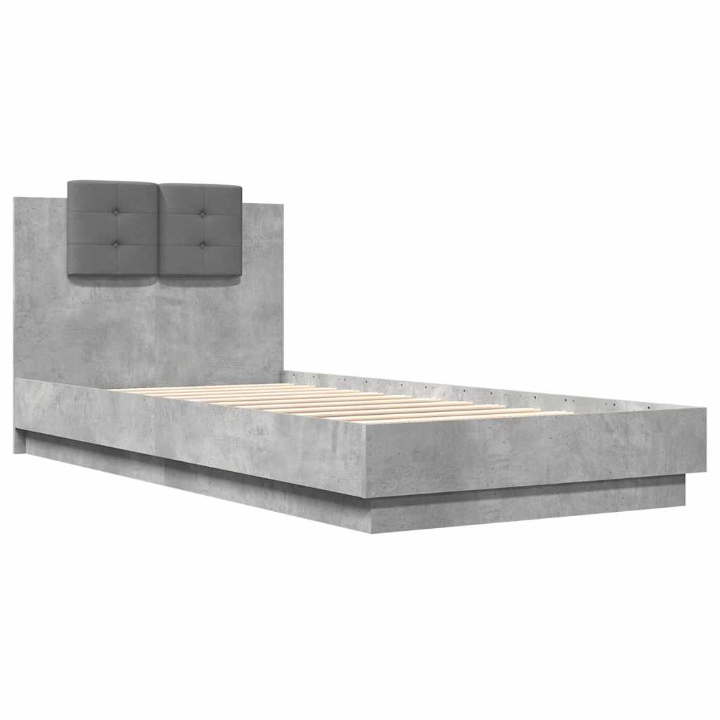 Bettgestell mit Kopfteil Grau Sonoma 180x200 cm Holzwerkstoff