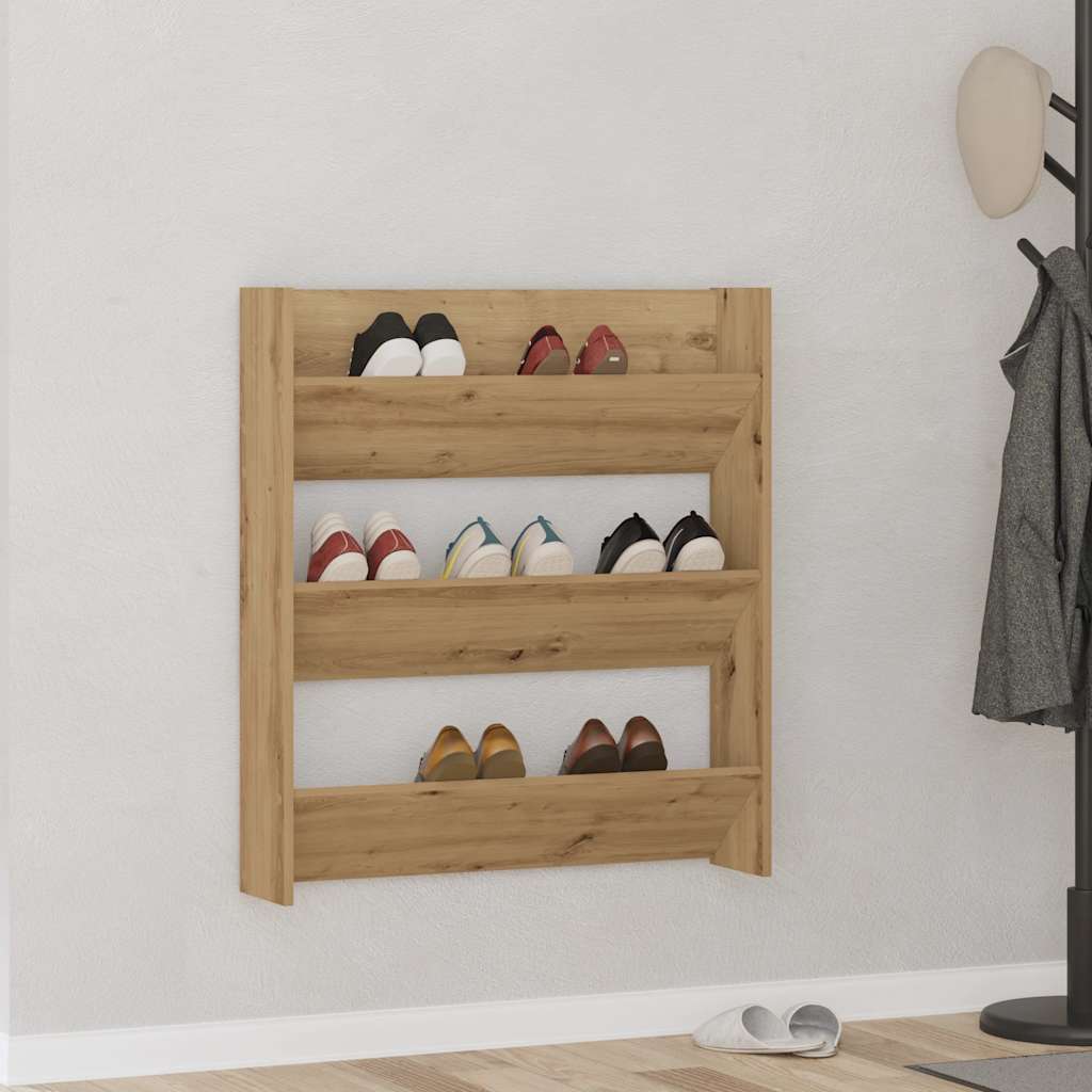 Wand-Schuhschränke 4 Stk. Weiß 60x18x60 cm Holzwerkstoff