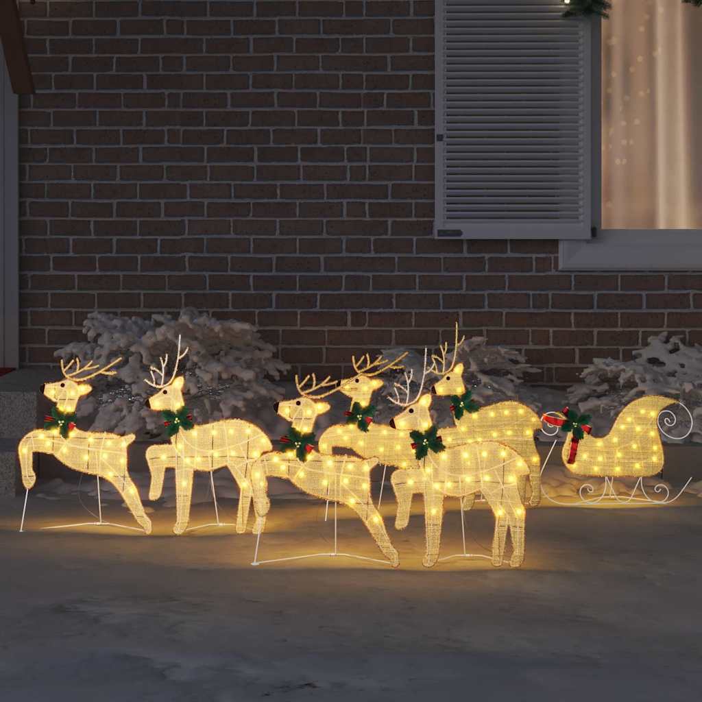LED Rentiere 5 pcs Gold Stoff