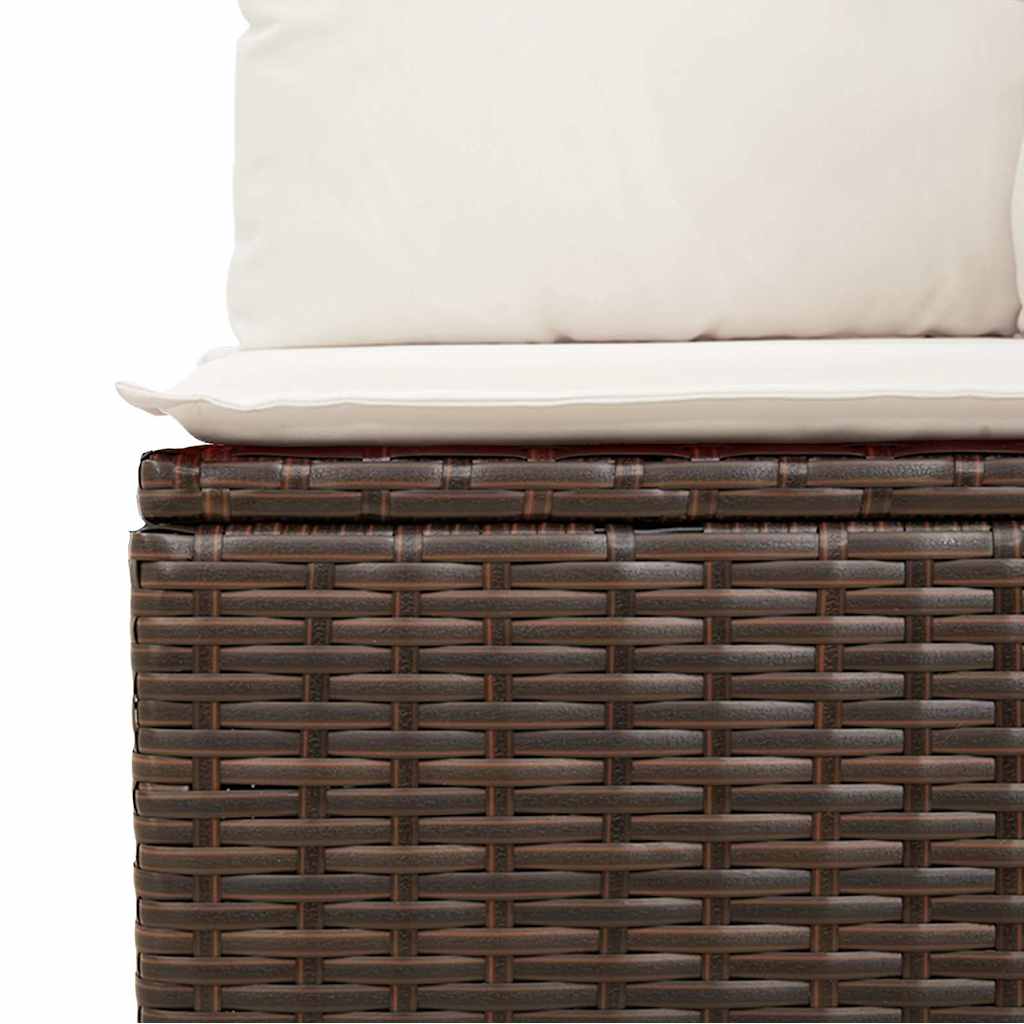 10-tlg. Garten-Sofagarnitur mit Kissen Schwarz Poly Rattan