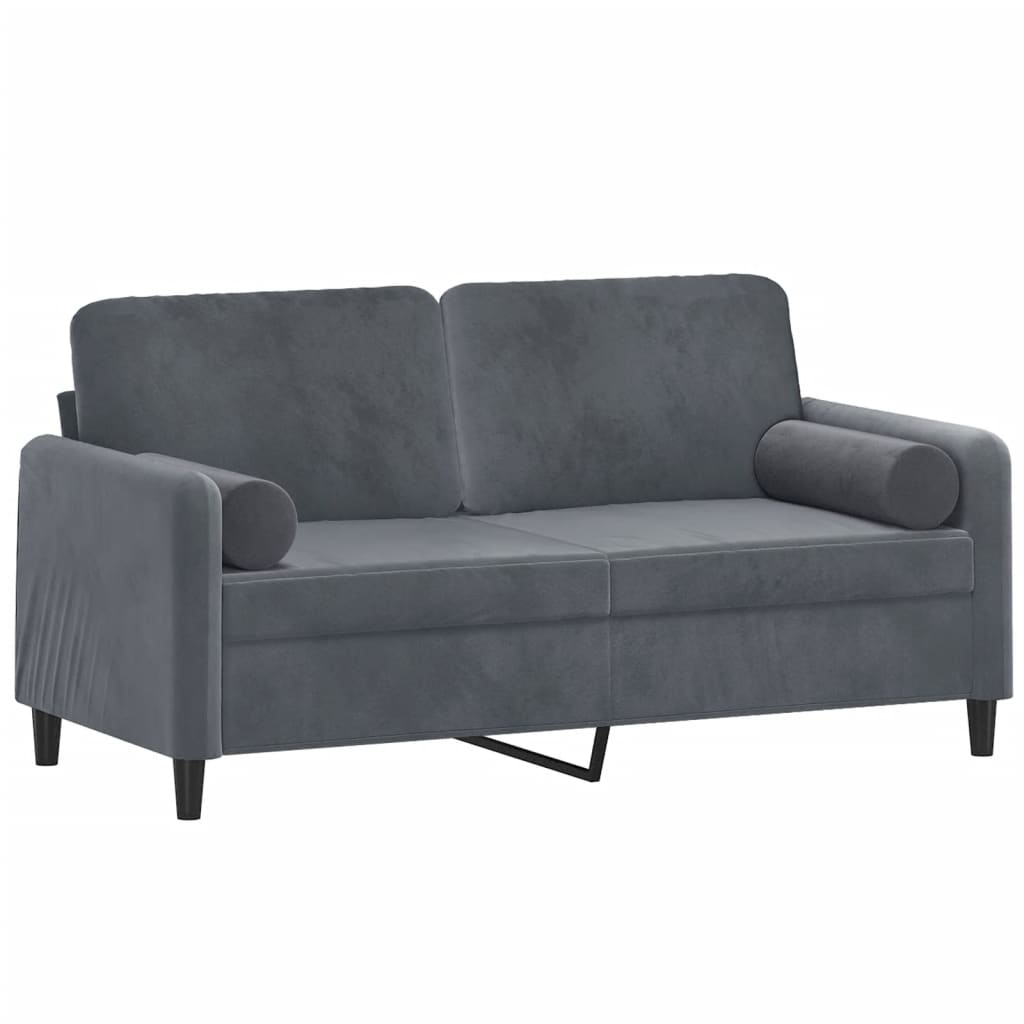 2-Sitzer-Sofa mit Zierkissen Dunkelgrün 120 cm Samt