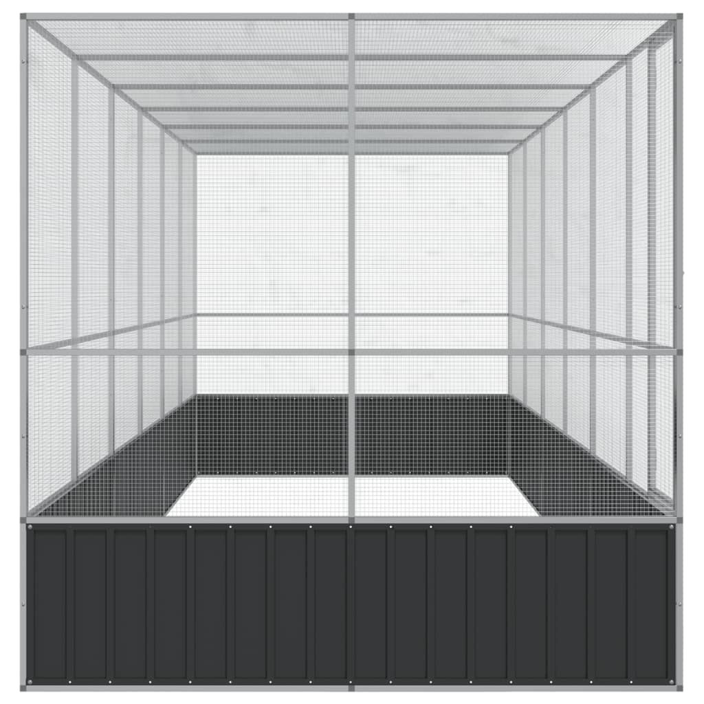 Voliere Silbern 210,5x107x212 cm Stahl