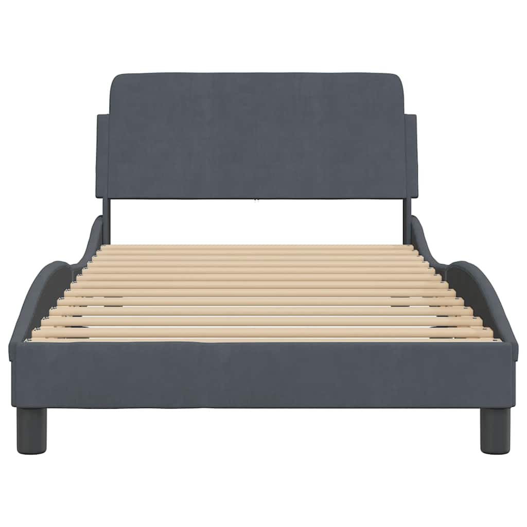 Bettgestell "Dover" Hellgrau 100x190 cm Samt