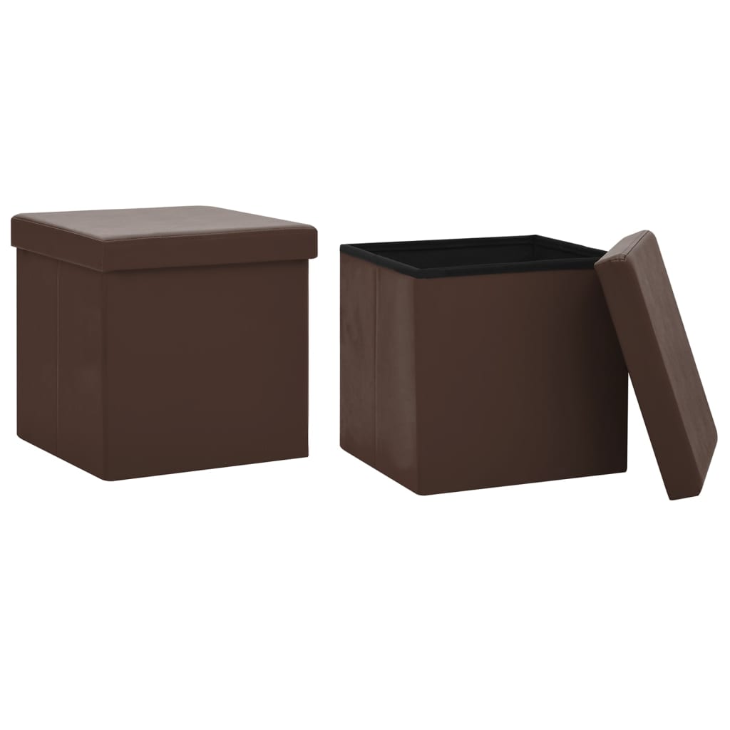 Hocker mit Stauraum Braun PVC