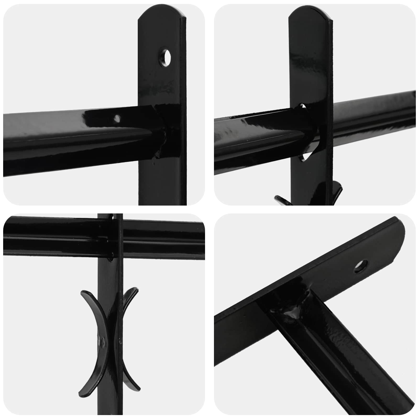 Fenstergitter 76 x 30 cm Pulverbeschichteter Stahl Schwarz