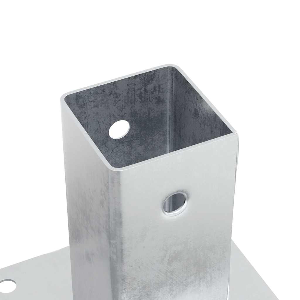 Pfostenträger Quadratisch 4Stk. Silber 46x46mm Verzinkter Stahl